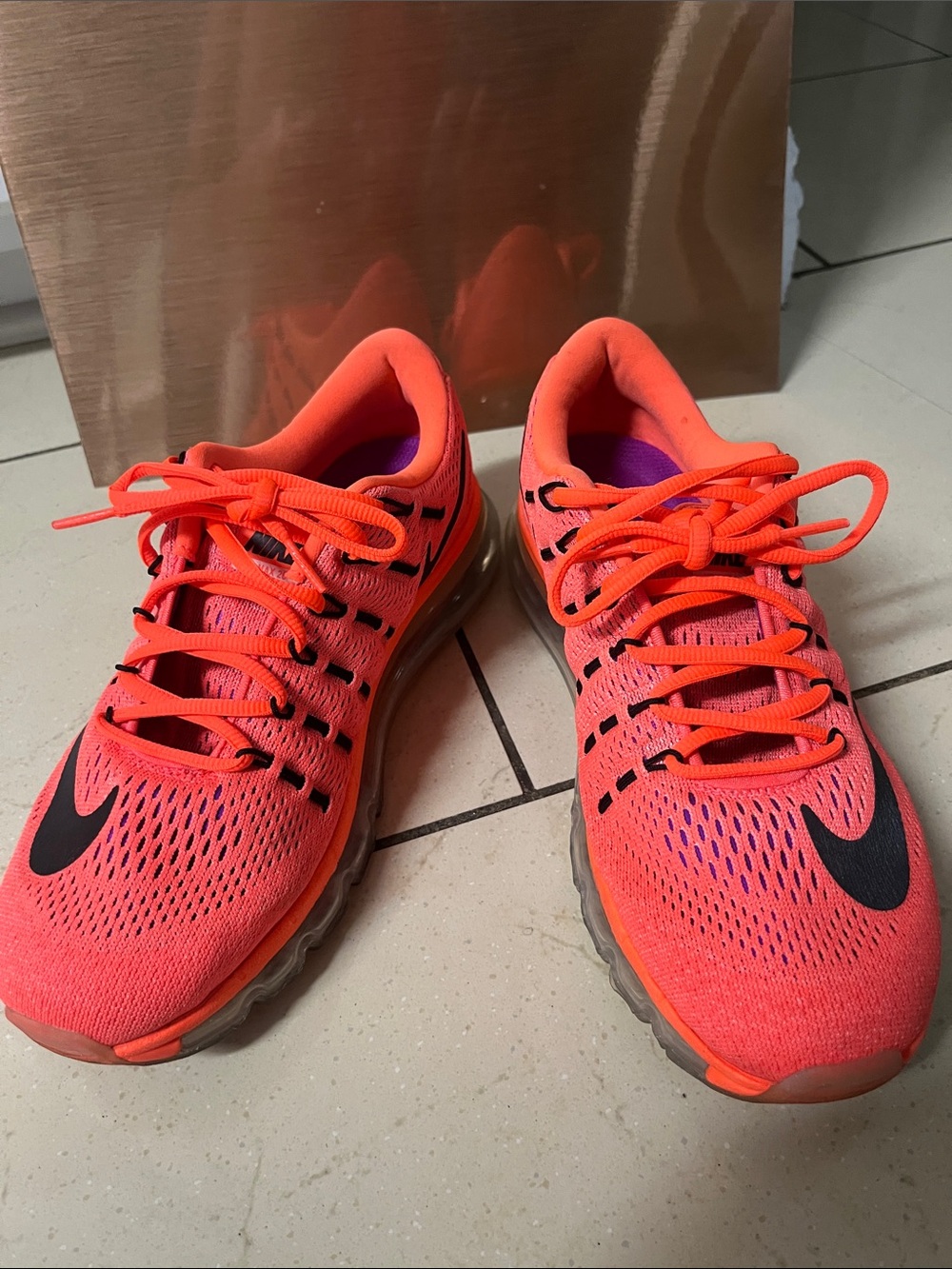 Nike AIR MAX - Neon Coral Athletic Running Shoes